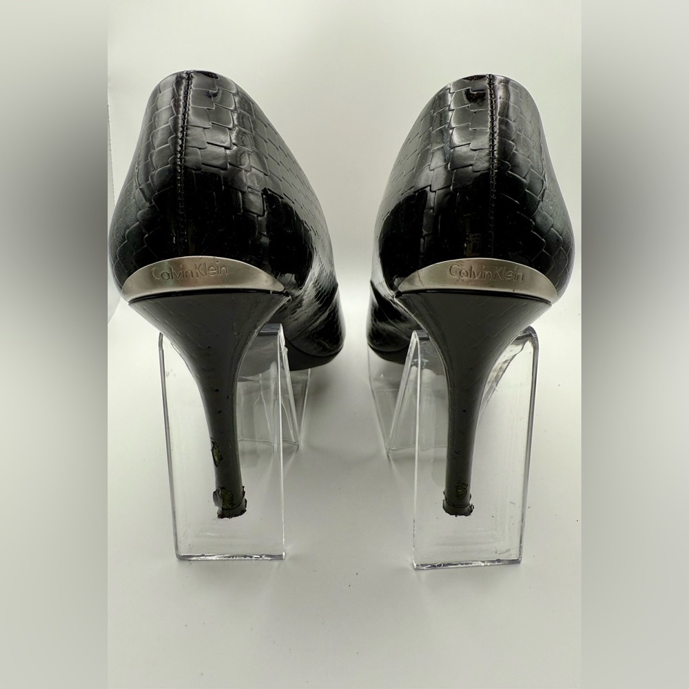 Calvin Klein Black Heels Classic Pointed-Toe Pumps - Picture 5 of 6